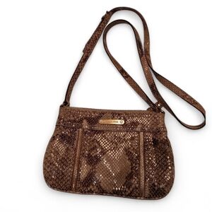 Michael Kors Shimmering Brown Crossbody Bag in snakeskin